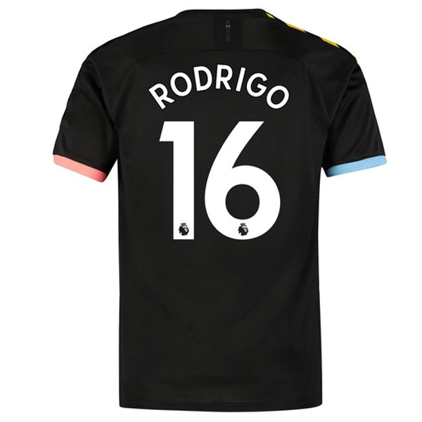 Camiseta Manchester City NO.16 Rodrigo Segunda equipo 2019-20 Negro